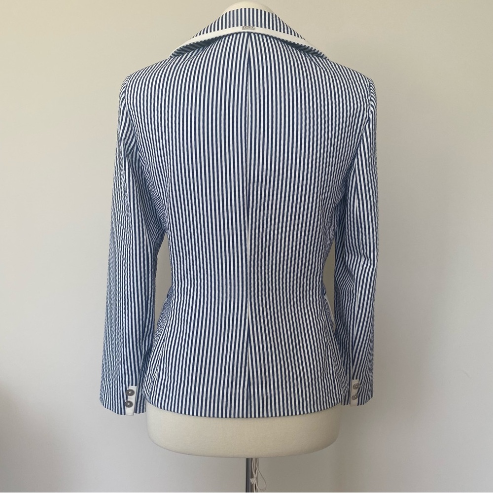 St. John Navy and White Striped Blazer - Picture 7 of 10